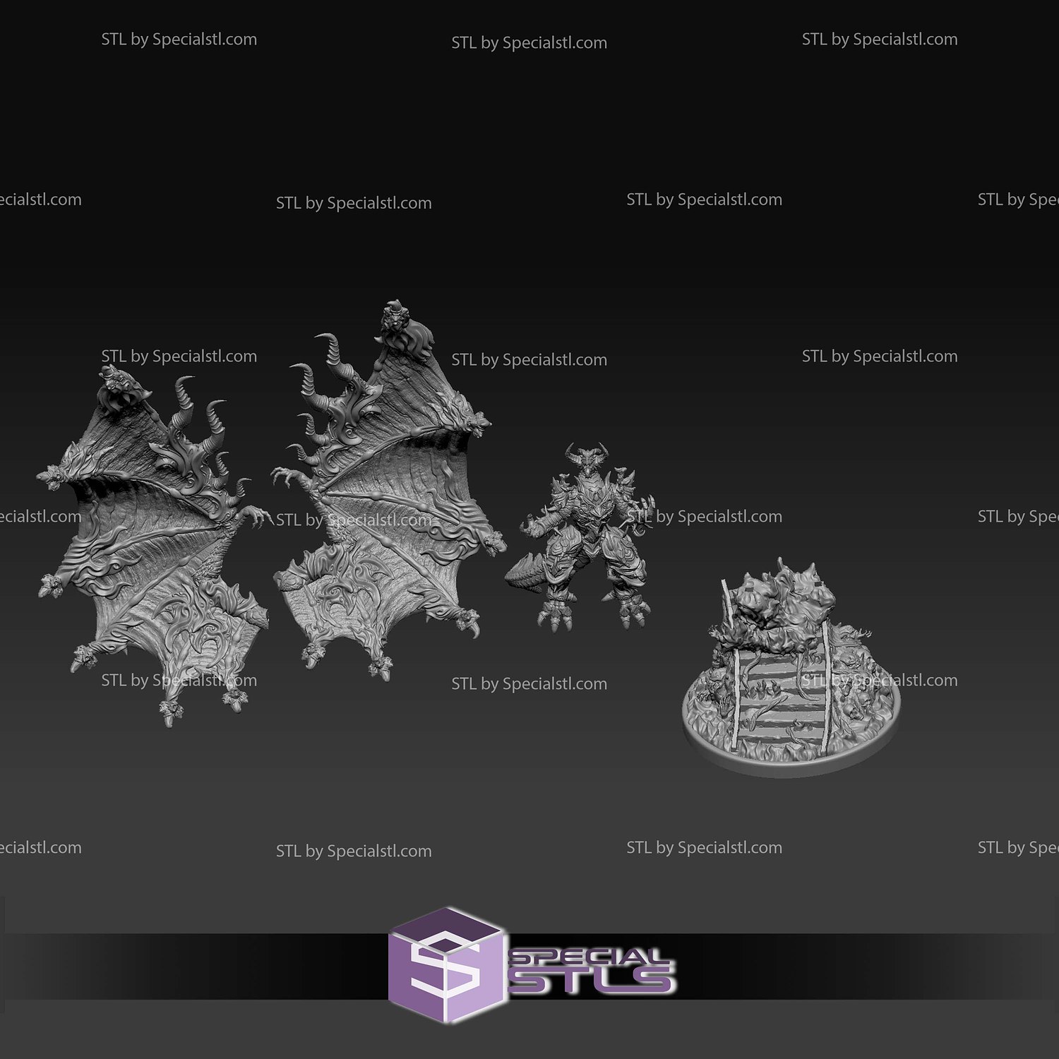 Bahamut V2 Final Fantasy STL Files 3D Model — view 5