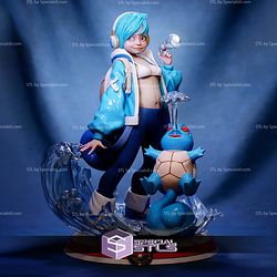 PokeGal Squirtle Girl Fanart STL Files 3D Model