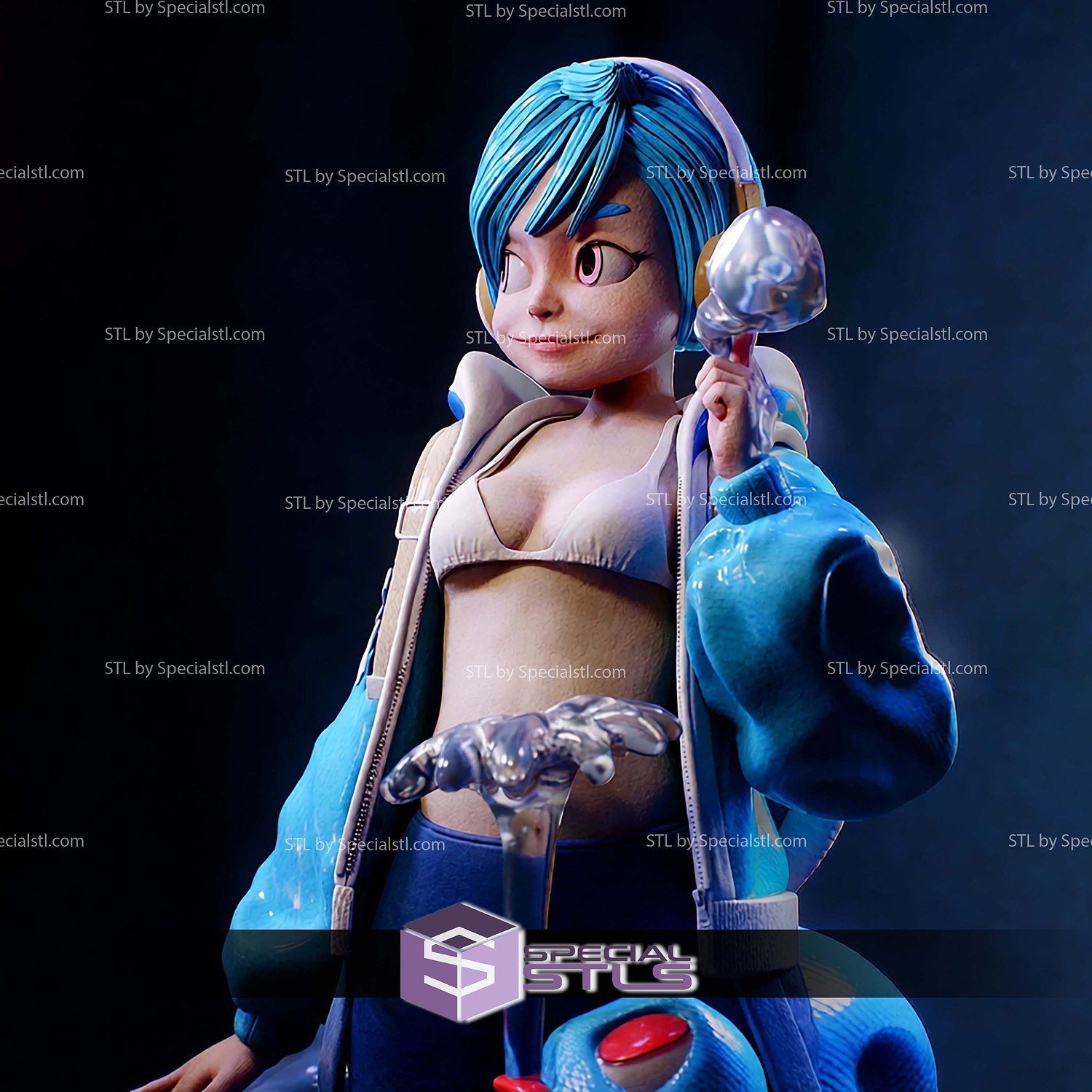 PokeGal Squirtle Girl Fanart STL Files 3D Model — view 5