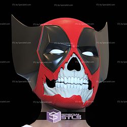 Cosplay STL Files Deadpool 3 Poolverine Skull Helmet Movie Version 3D Model