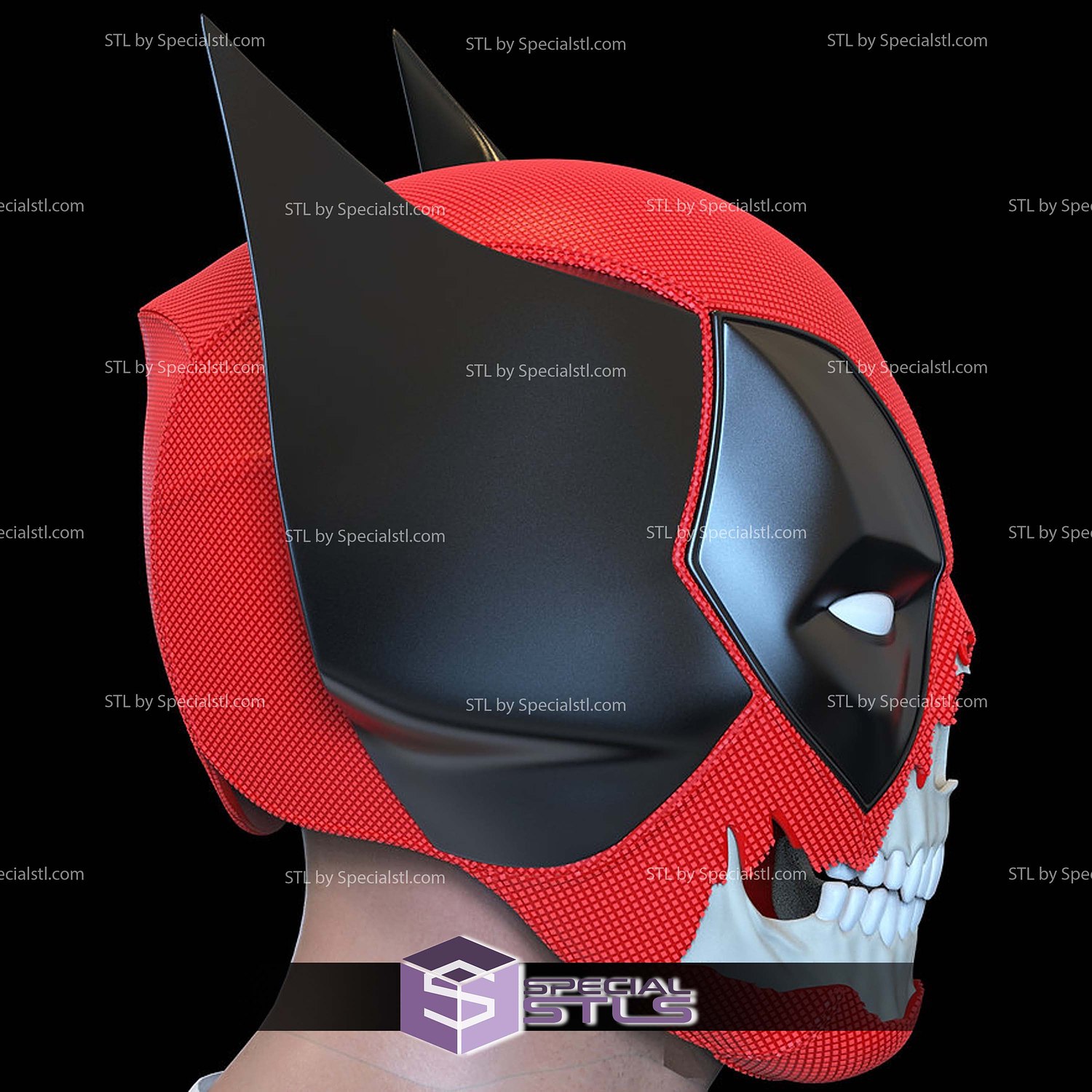 Cosplay STL Files Deadpool 3 Poolverine Skull Helmet Movie Version 3D Model — view 2