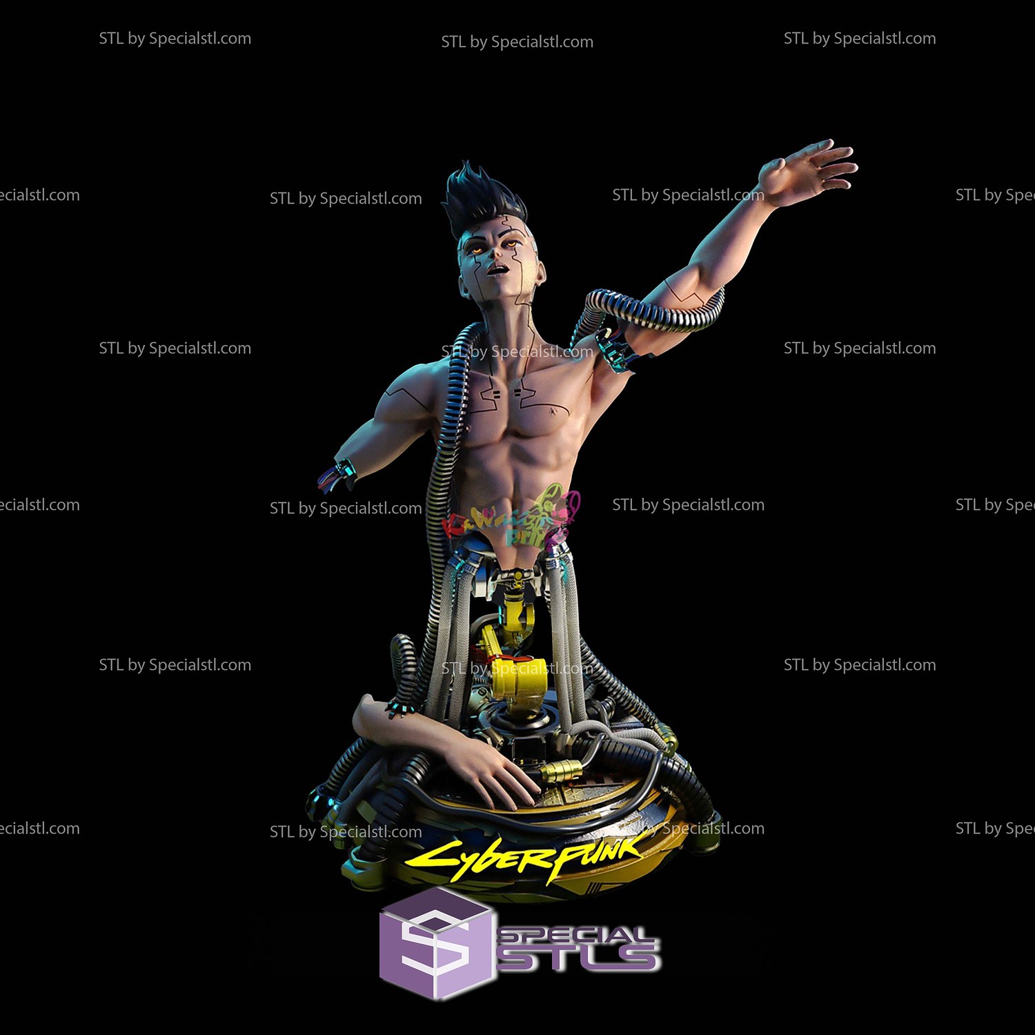 David Martinez Bust 3D Print Sculpture STL Model — view 3
