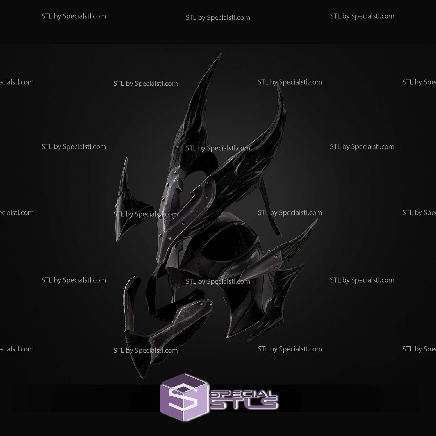 Cosplay STL Files Daedric Helmet 3D Model — view 2