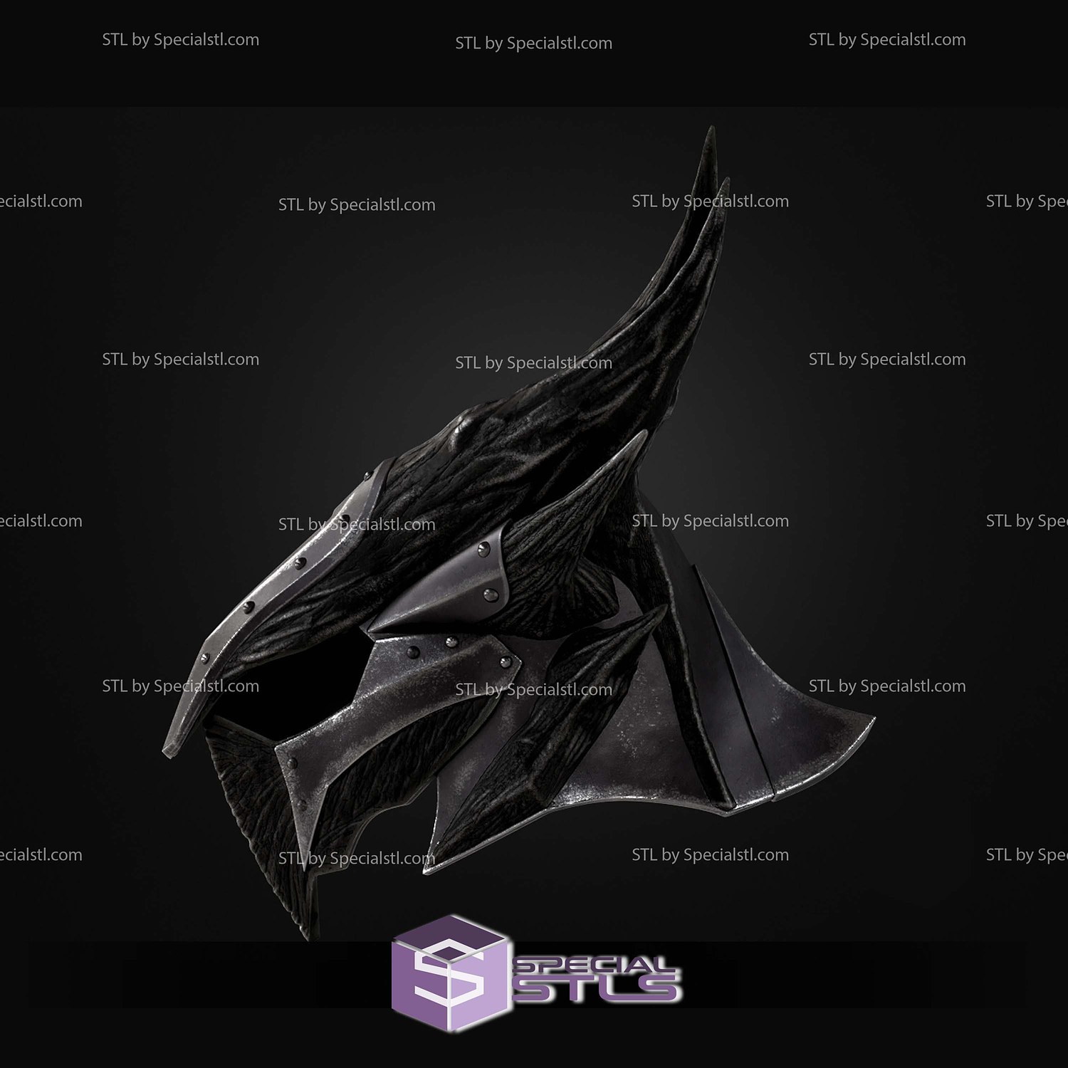 Cosplay STL Files Daedric Helmet 3D Model — view 3