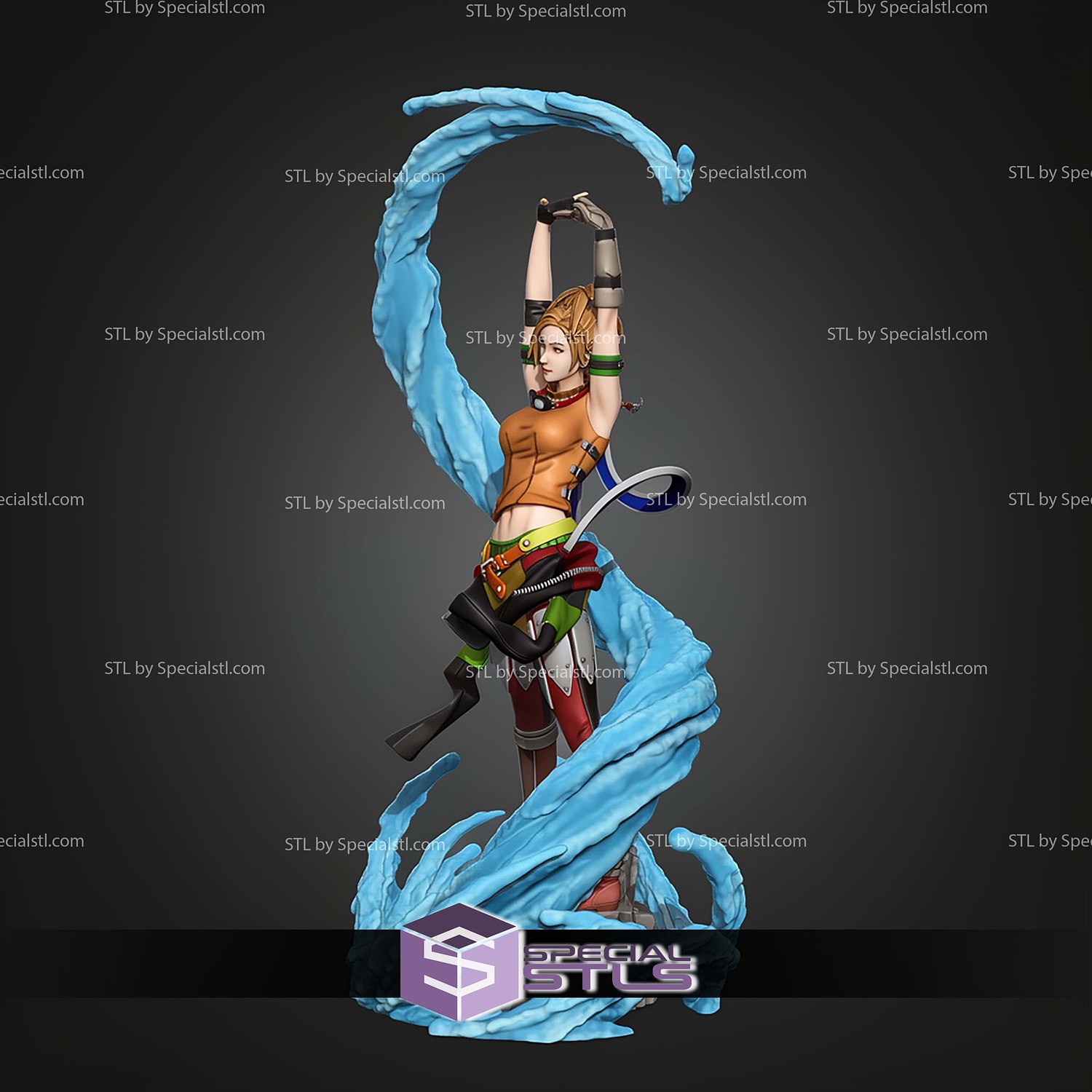 Rikku 254mm Final Fantasy STL Files 3D Model — view 2