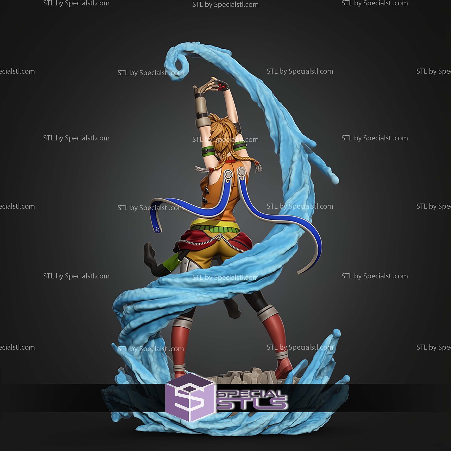 Rikku 254mm Final Fantasy STL Files 3D Model — view 3