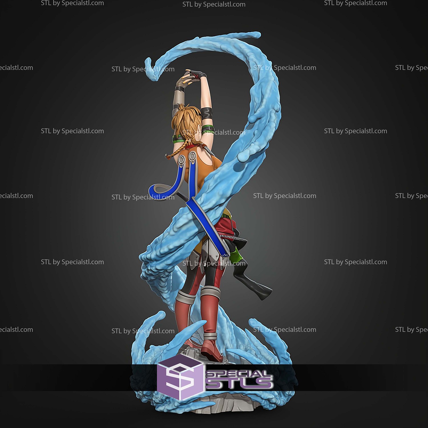 Rikku 254mm Final Fantasy STL Files 3D Model — view 4