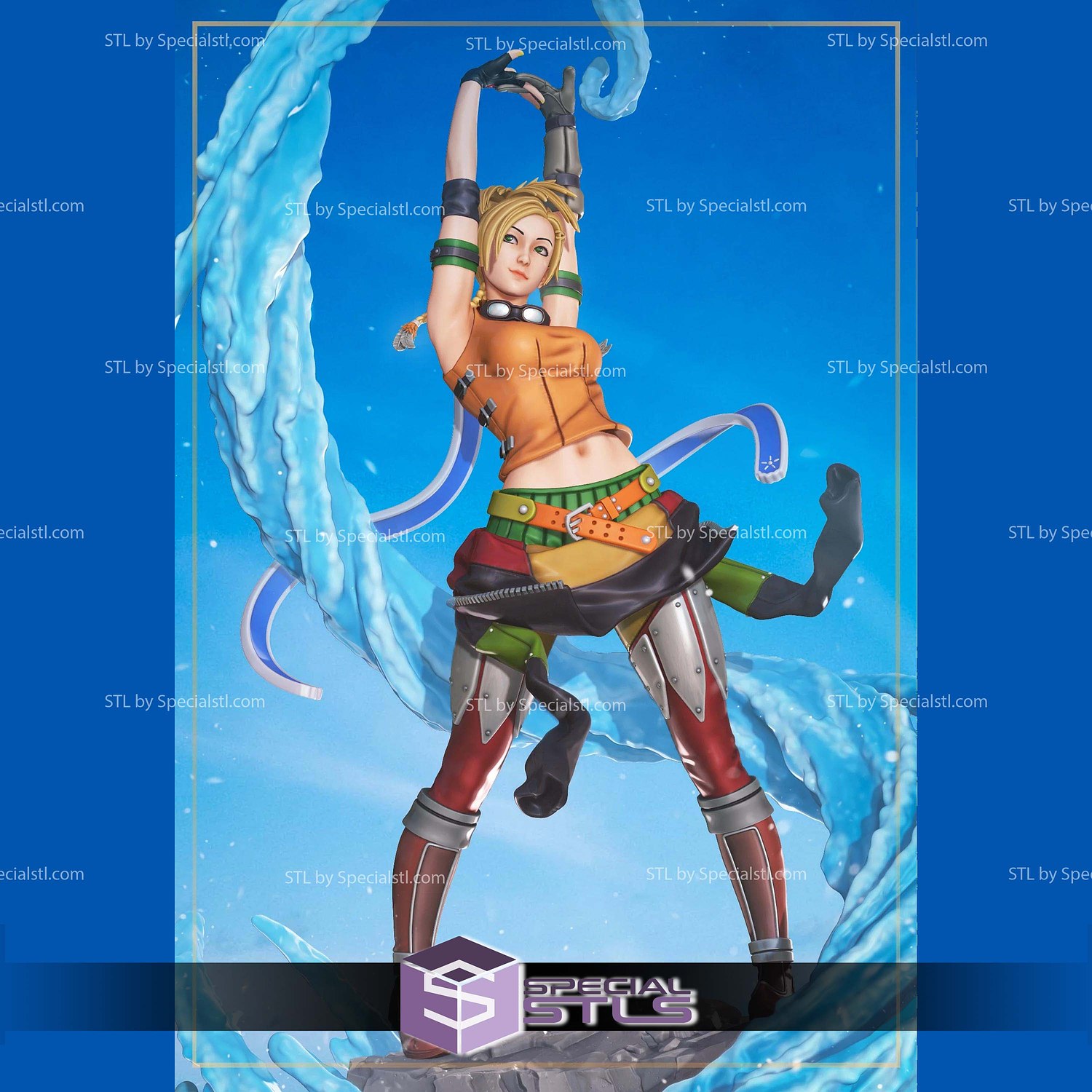 Rikku 254mm Final Fantasy STL Files 3D Model — view 5