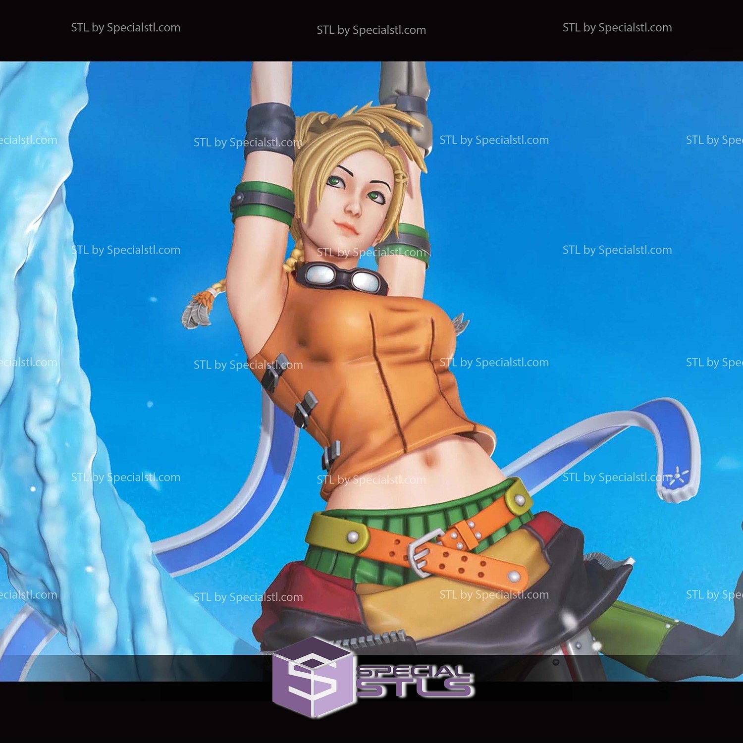 Rikku 254mm Final Fantasy STL Files 3D Model — view 6