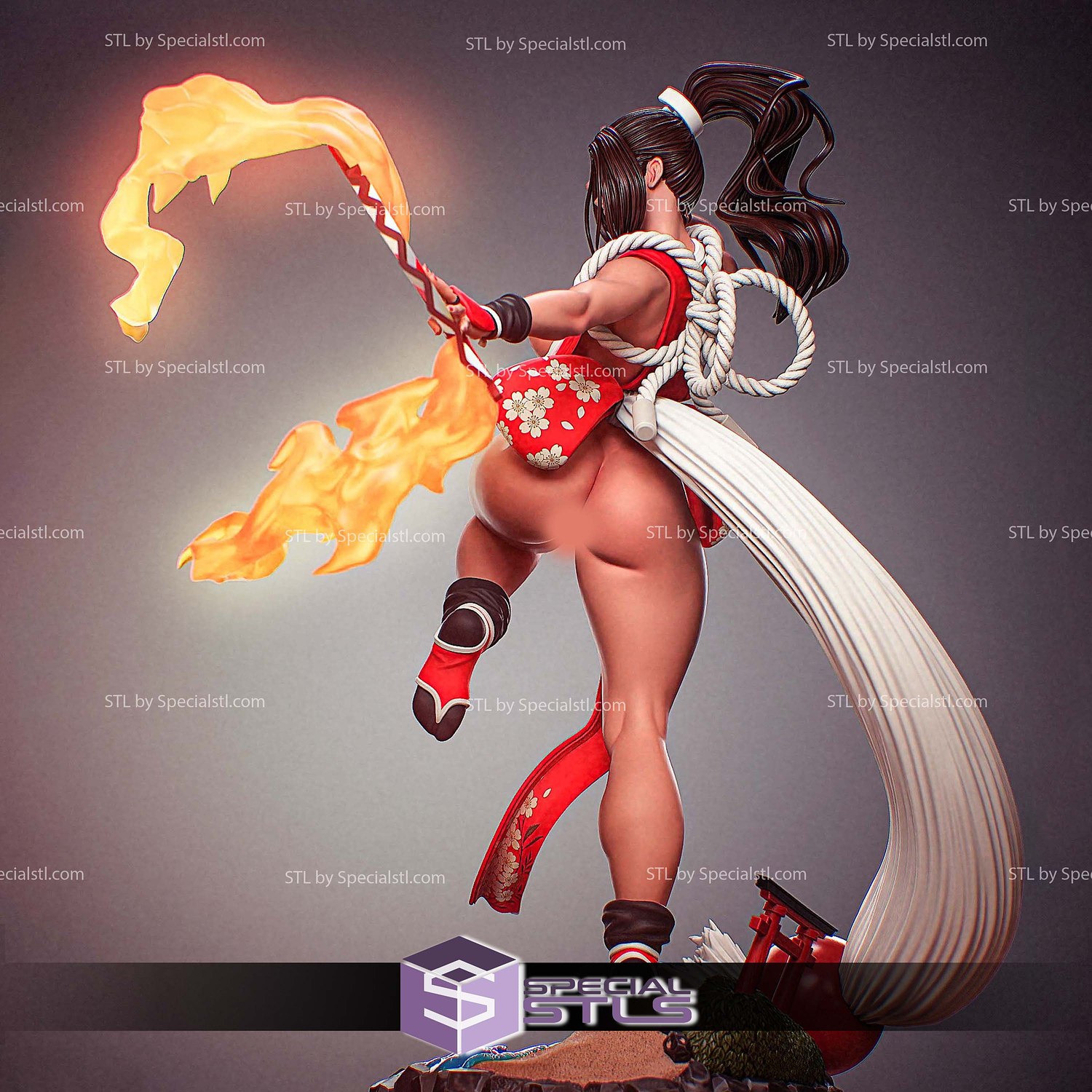 Mai Shiranui Fire Butterfly Fan 3D Printer Files STL Model — view 5