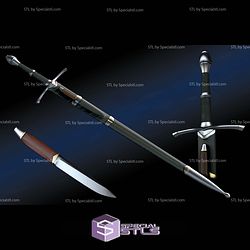 Cosplay STL Files Strider Sword with Knife and Sheath 3D Model — view 1