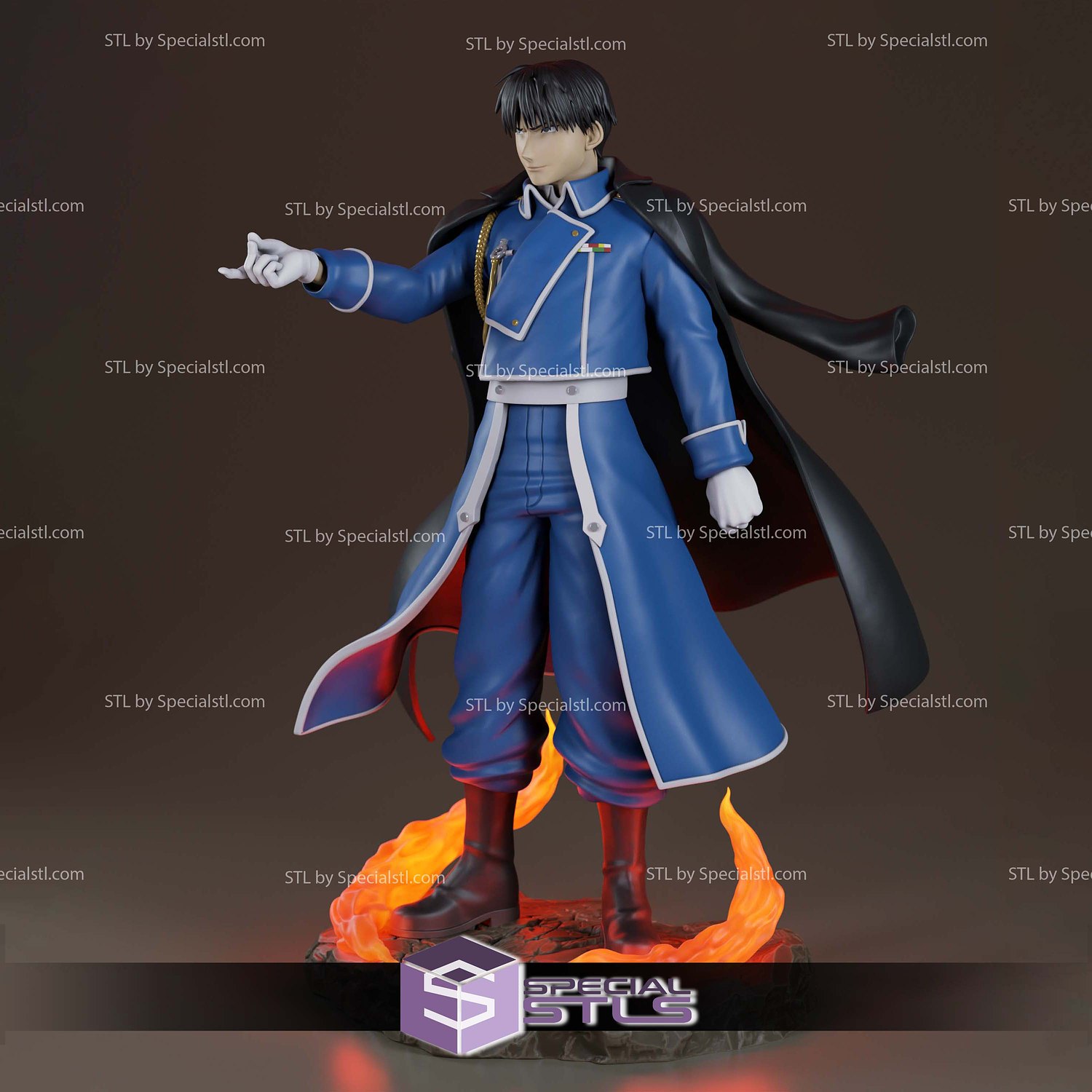 Roy Mustang V3 Fullmetal Alchemist 3D Printer Files STL Model — view 8