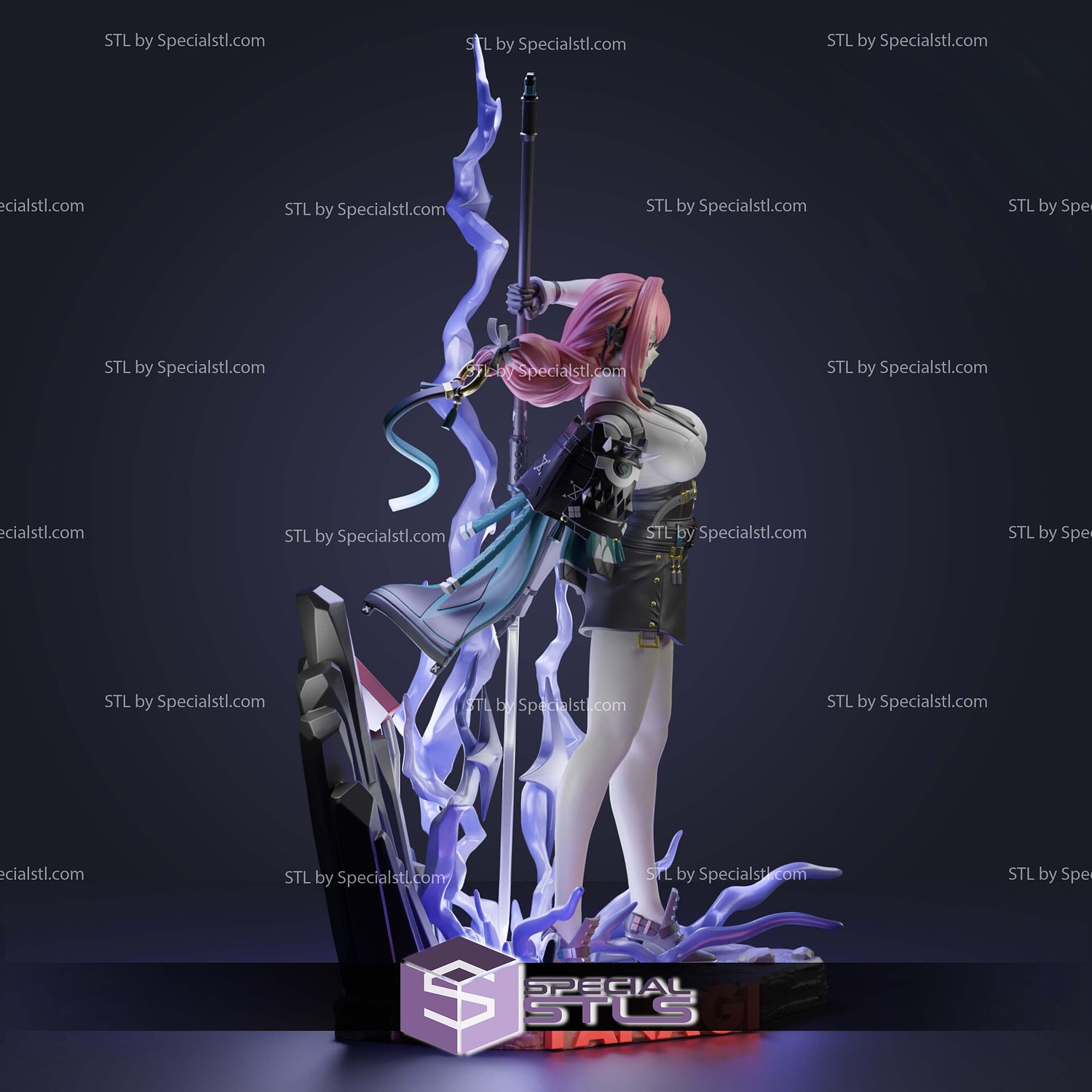 Tsukishiro Yanagi Zenless Zone Zero Sculptures 3D Printing STL Model — view 2