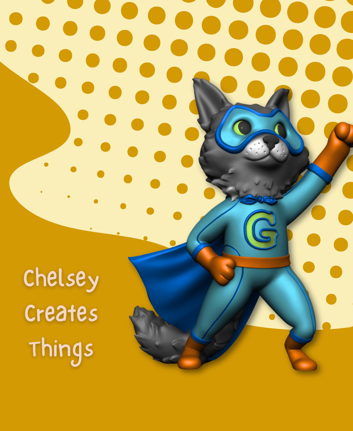 Comic Con Cat 3D STL Model